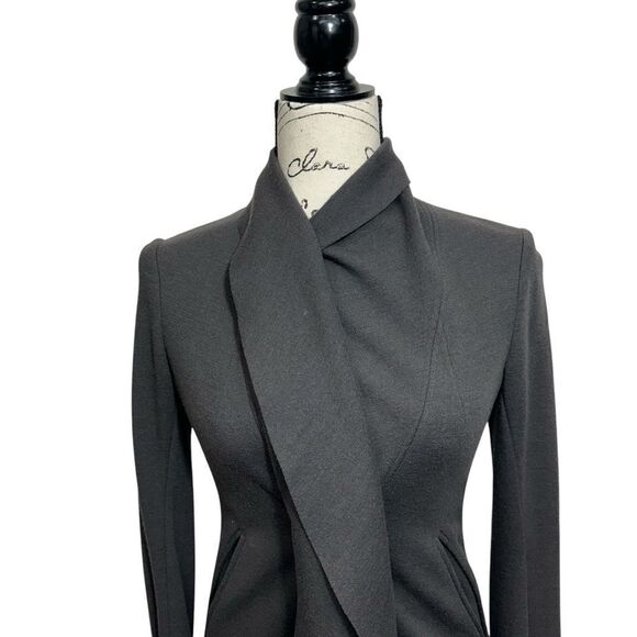 FORME D'Expression 3’3204322896 Gray Wool Asymetrical Shawl Colar Jacket, 38 - Picture 5 of 13
